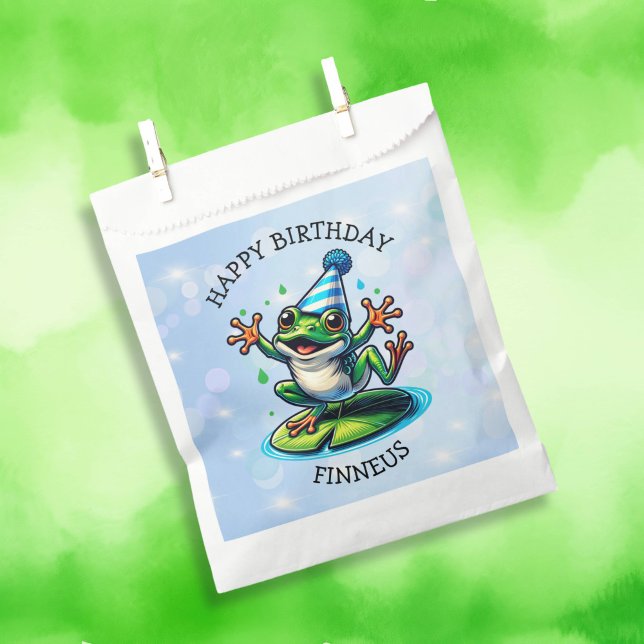 Funny Dancing Frog Personalized Birthday  Favor Bag (Creator Uploaded)