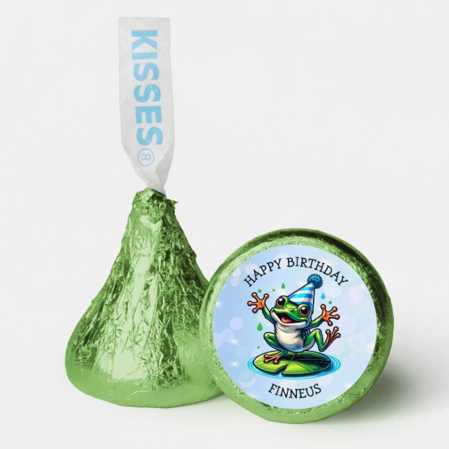 Funny Dancing Frog Personalized Birthday  Hershey®'s Kisses® (Front)