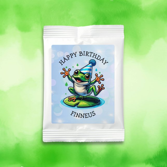 Funny Dancing Frog Personalized Birthday  Lemonade Drink Mix (Creator Uploaded)
