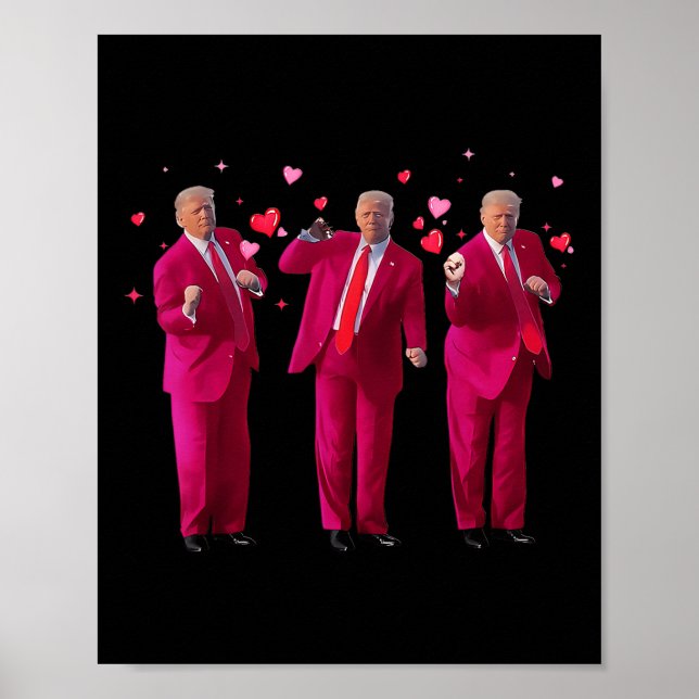 Funny Dancing Heart Kiss Valentine  Poster (Front)