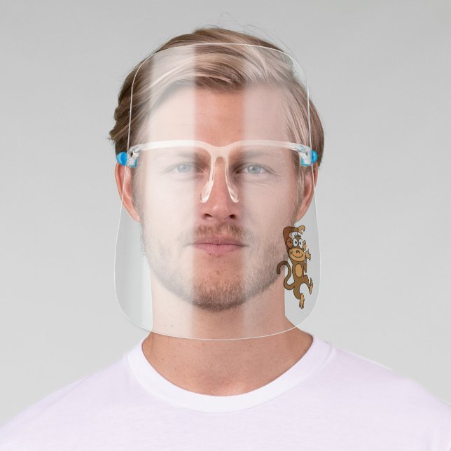 Funny Dancing Monkey Cartoon Face Shield (Insitu)