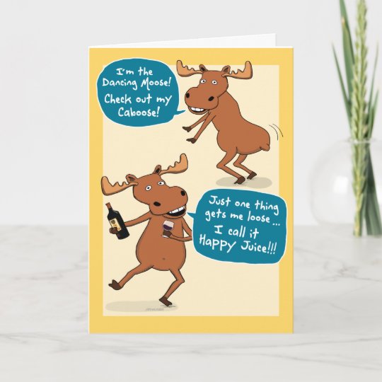 Funny Dancing Moose Birthday Card | Zazzle.com