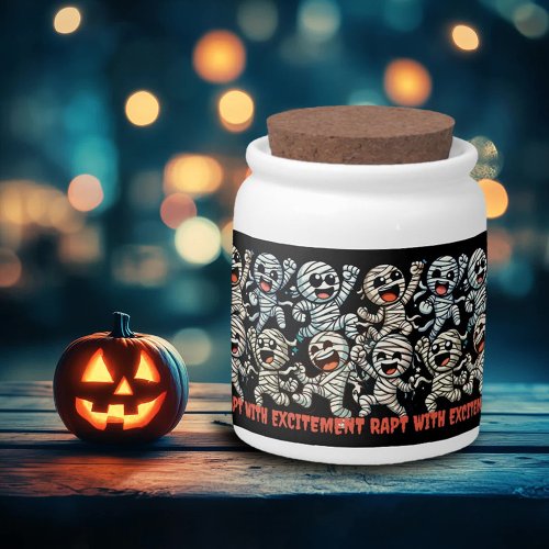 Funny Dancing Mummies Rapt with Excitement Candy Jar