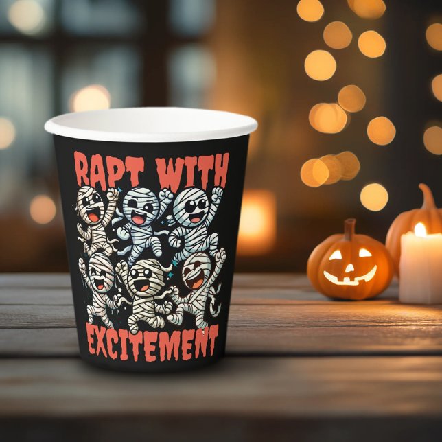 Funny Dancing Mummies Rapt with Excitement Paper Cups (Funny Dancing Mummies Paper Cup Cover Photo)
