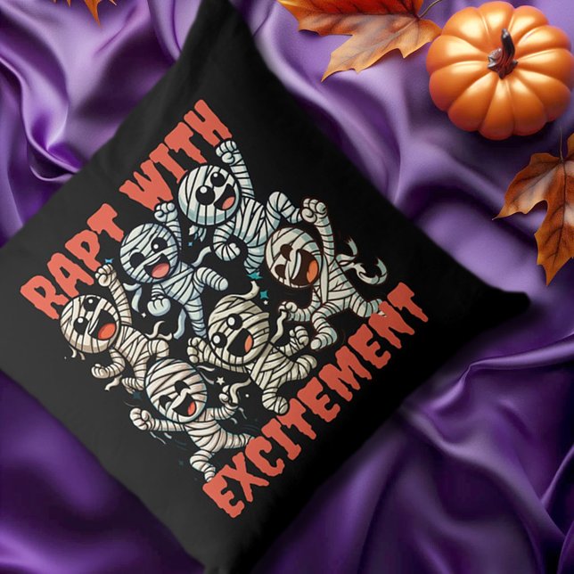 Funny Dancing Mummies Rapt with Excitement Throw Pillow (Funny Dancing Mummies Rapt with Excitement Throw Pillow Cover Photo)