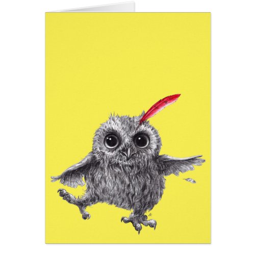 Funny Dancing Owl with Red Feather