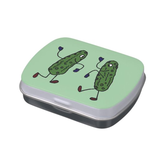 Funny Dancing Pickles Art Candy Tin (Side)