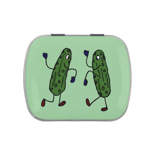 Funny Dancing Pickles Art Candy Tin (Top)
