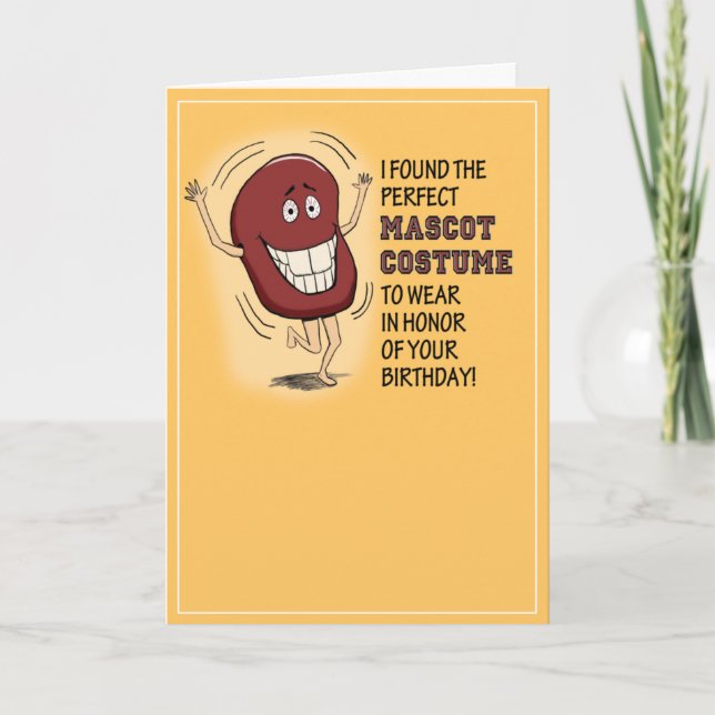 Funny Dancing Prostate Mascot Birthday Card (Front)