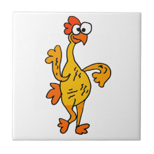 Funny Dancing Rubber Chicken Ceramic Tile