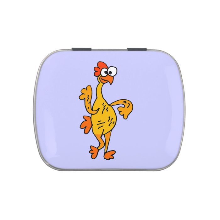 Funny Dancing Rubber Chicken Jelly Belly Candy Tin