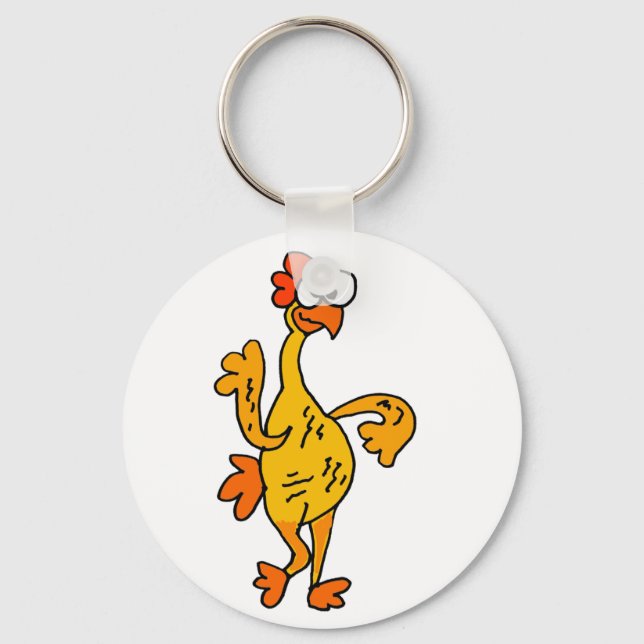 Funny Dancing Rubber Chicken Keychain (Front)