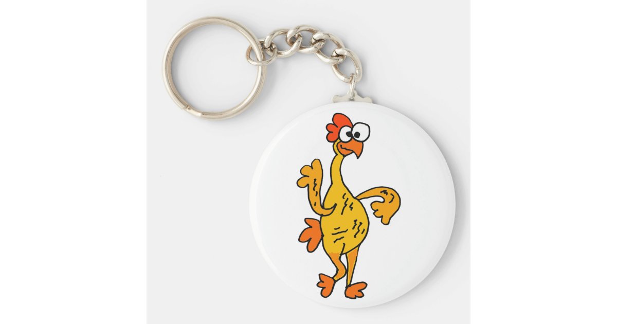 Funny Dancing Rubber Chicken Keychain Zazzle