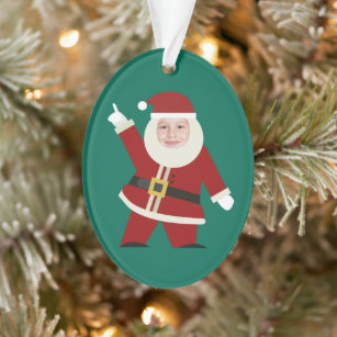Funny Dancing Santa Photo Holiday Ornament