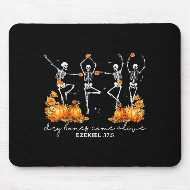 Funny Dancing Skeleton Dry Bones Come Alive Hallow Mouse Pad (Front)