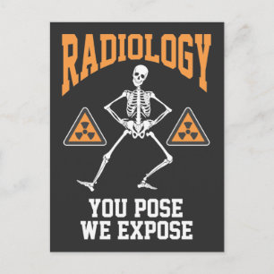 Funny Dancing Skeleton Xray Radiology Humor Postcard