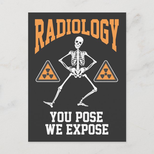 Funny Dancing Skeleton Xray Radiology Humor Postcard (Front)