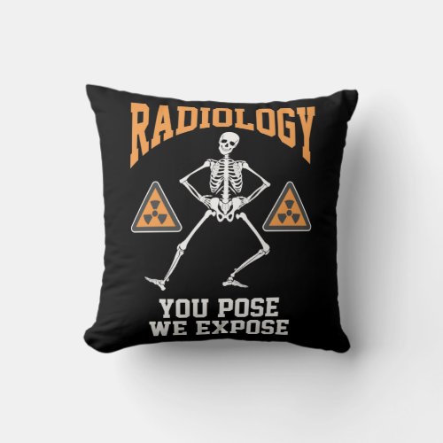 Funny Dancing Skeleton Xray Radiology Humor Throw Pillow