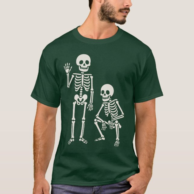 Funny Dancing Skeletons Cartoon Halloween Anti T.R T-Shirt (Front)