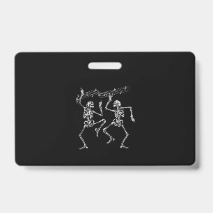 Funny Dancing Skeletons Clothing Cool Halloween Badge
