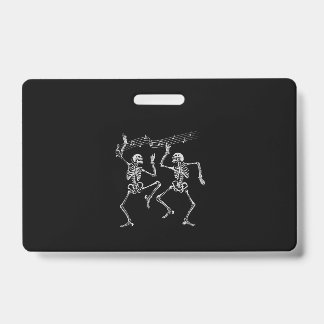 Funny Dancing Skeletons Clothing Cool Halloween Badge