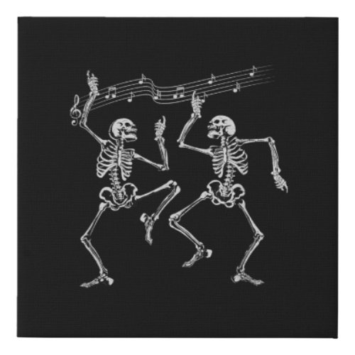 Funny Dancing Skeletons Clothing Cool Halloween Faux Canvas Print