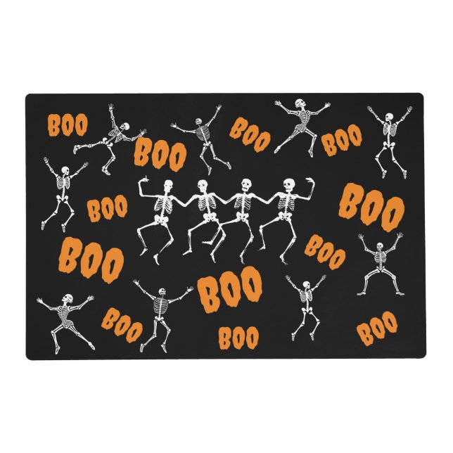 Funny Dancing Skeletons Halloween Placemat (Front)