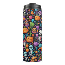 Funny Dancing Skeletons Halloween Thermal Tumbler