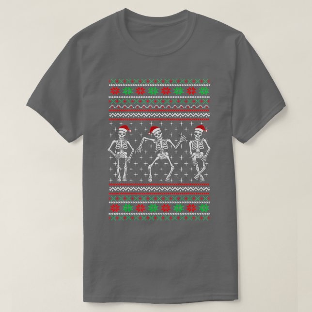 Funny Dancing Skeletons Ugly Christmas Sweater  (Design Front)