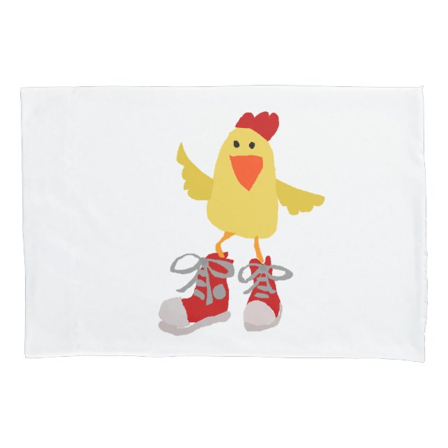 Funny Dancing Yellow Chicken Pillow Case (Front)