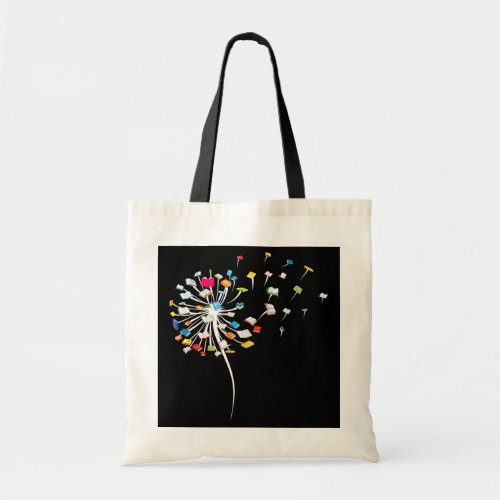 Funny Dandelion Books Gift For Reading Lover Tote Bag