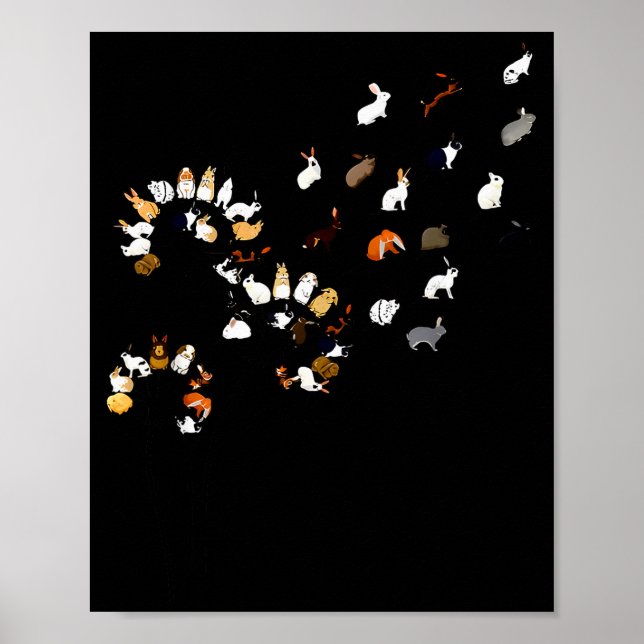 Funny Dandelion Bunny Flower  Poster (Front)