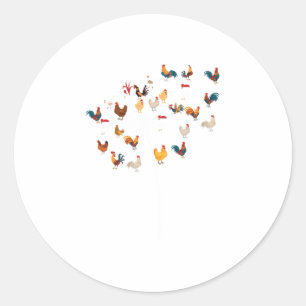 Funny Dandelion Chicken Novelty Gift Fowl Classic Round Sticker