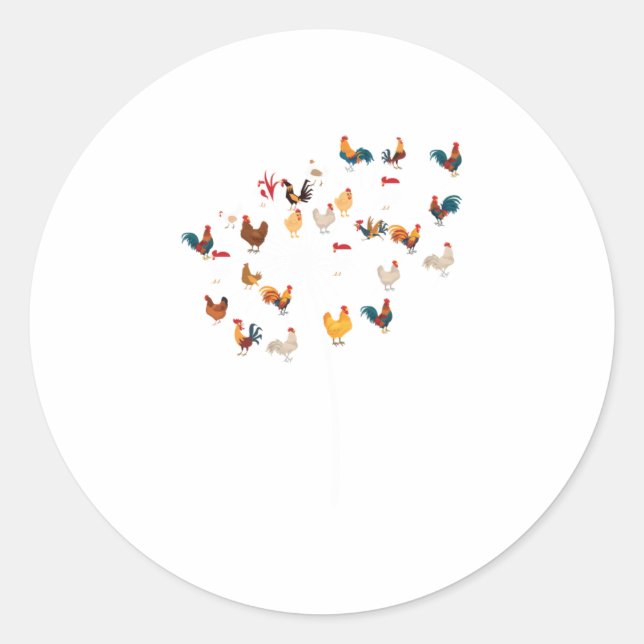Funny Dandelion Chicken Novelty Gift Fowl Classic Round Sticker (Front)