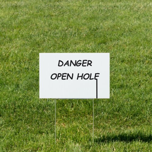 funny danger open hole sign