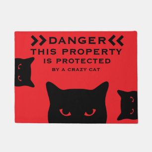 Funny Dangerous Cat Doormat