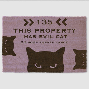 Funny Dangerous Cat Doormat Fiber Doormat