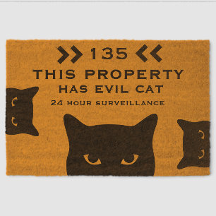 Funny Dangerous Cat Doormat Fiber Doormat