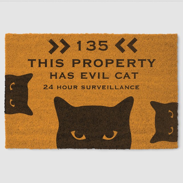 Funny Dangerous Cat Doormat Fiber Doormat (Front)