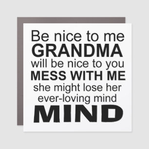 funny dangerous grandma protects her grandchildren car magnet