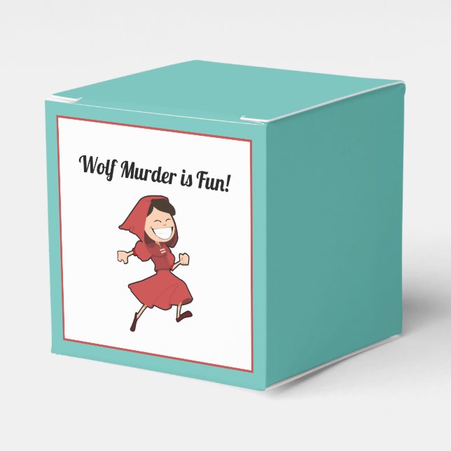 Funny Dark Fairy Tale Little Red Riding Hood Favor Boxes (Front Side)