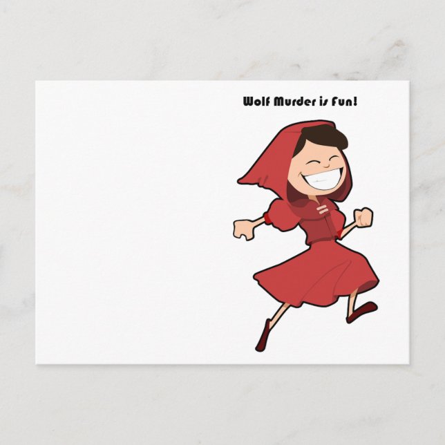 Funny Dark Fairy Tale Little Red Riding Hood Postcard (Front)
