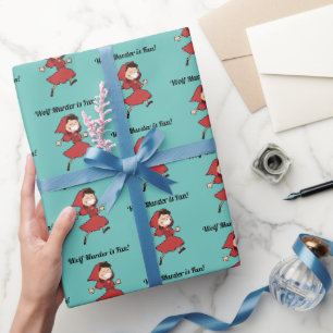 Funny Dark Fairy Tale Little Red Riding Hood Wrapping Paper