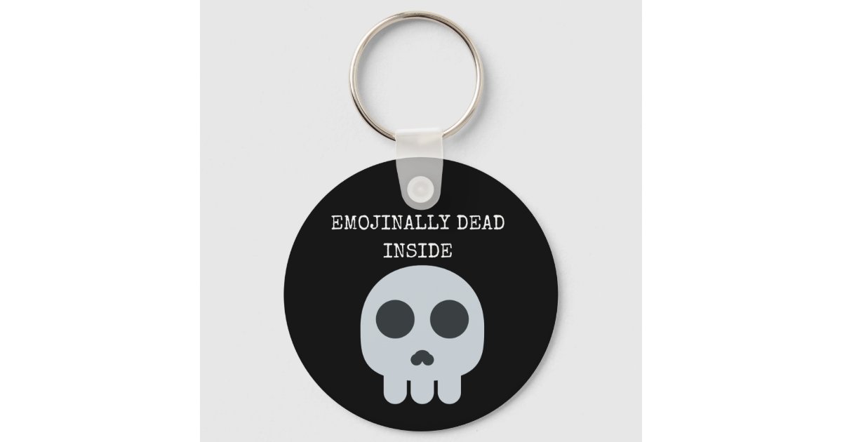 Funny dark skull emoji keychain | Zazzle