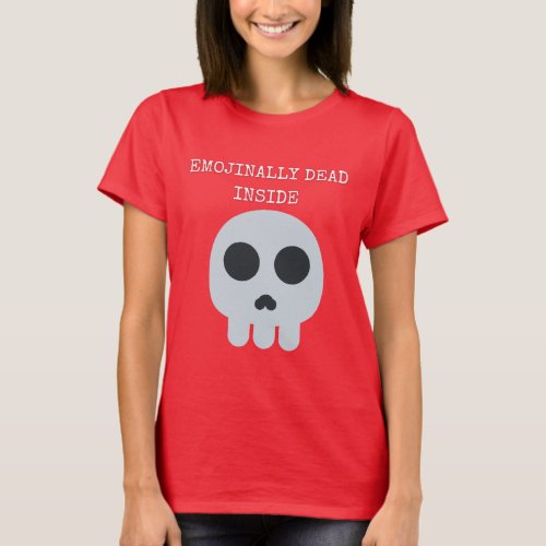 Funny dark skull emoji t_shirt 
