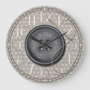 Funny Darn It Sewing Room Large Clock