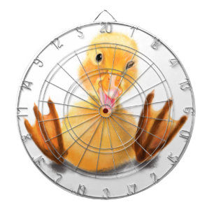 Funny Dart Board with Happy Yellow Duck - Smile