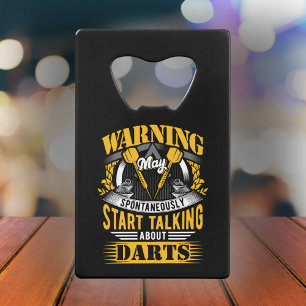 Funny Dart Warning Credit Card Bottle Opener