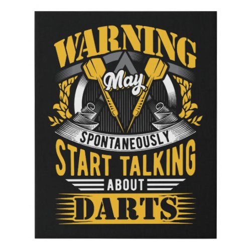 Funny Dart Warning _ Dart Wall Art 16 x 20