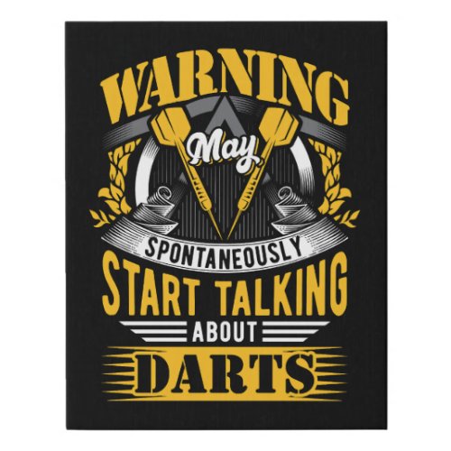 Funny Dart Warning _ Home Bar 10 x 10 Faux Canvas Print